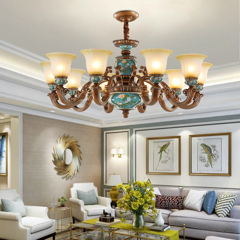 Afralia™ Classical Resin Chandelier for Luxurious Living Room, Dining Room, and Bedroom Lighting