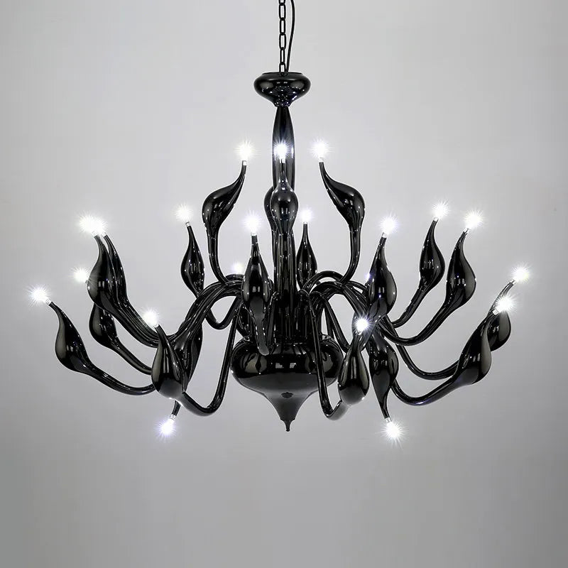 Afralia™ Nordic Swan Chandelier: Minimalist White Light for Living Room, Bedroom, Kitchen & Dining Room.