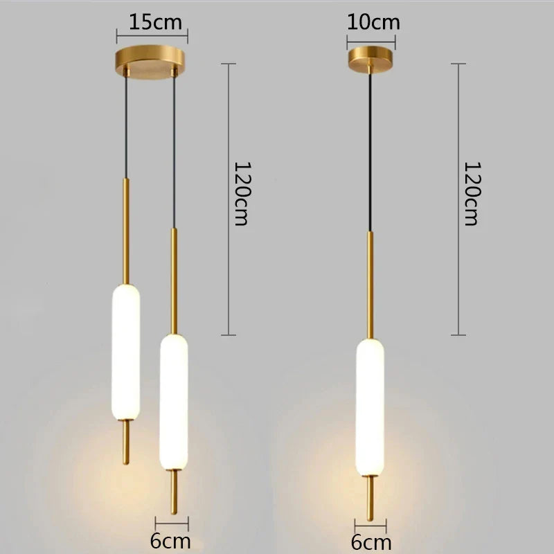 Afralia™ Modern Nordic Glass Pendant Lights for Bedroom, Dining Room, Bar - Double Head Metal Design