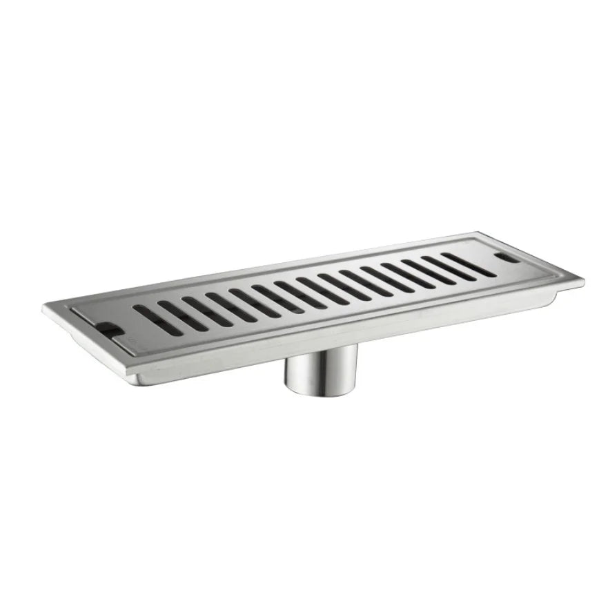 Afralia™ Black Stainless Steel Floor Drain for Toilet Shower Room, Large Overflow, Odorproof, Rectangle
