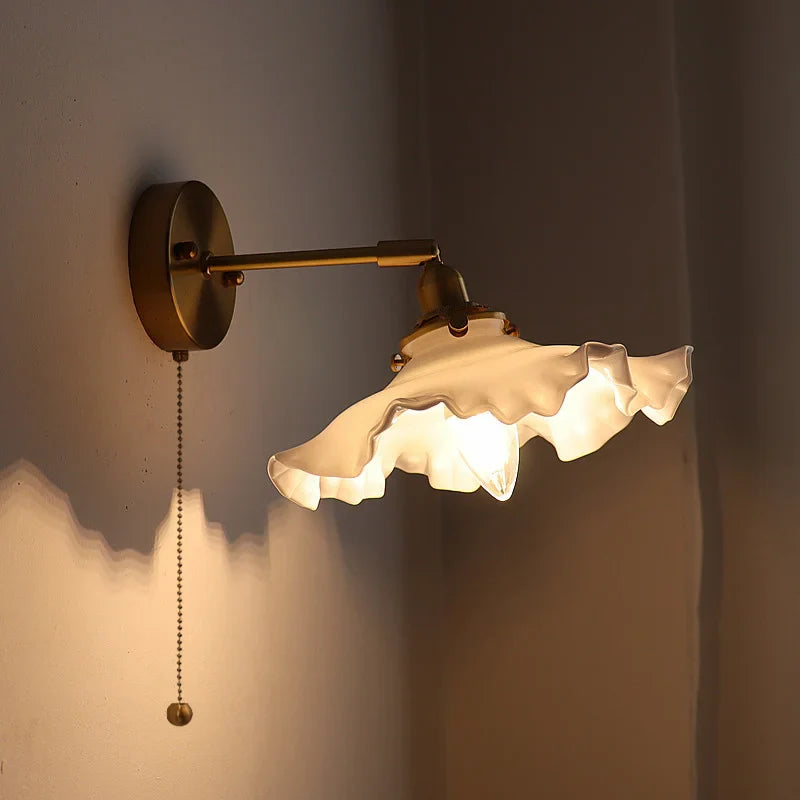 Afralia™ LED Copper Wall Light: Modern Nordic Interior Lamp for Bedroom, Bathroom, and Balcony