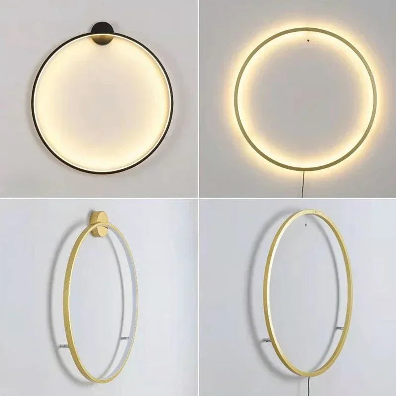 Afralia™ Circular Wall Lamp LED Lighting for Bedroom Living Room Atmosphere