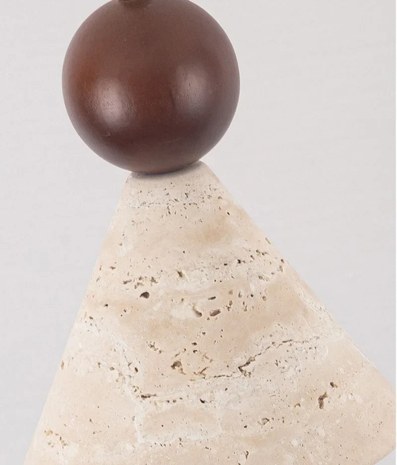 Afralia™ Yellow Travertine Wood Wire Adjustable LED Pendant Lights Modern Nordic Living Room