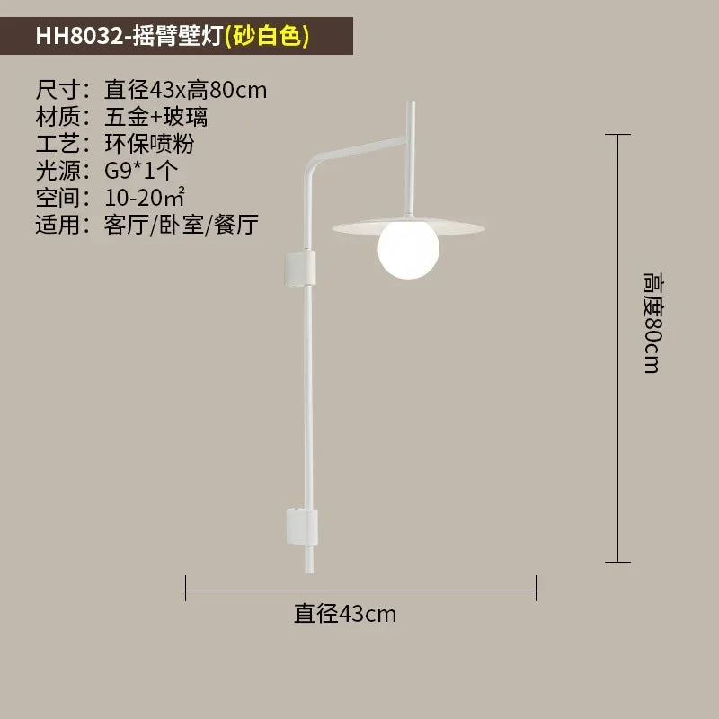 Afralia™ Nordic Industrial Swing Arm Wall Lamp in Iron Art LED G9 for Bedroom and Living Room