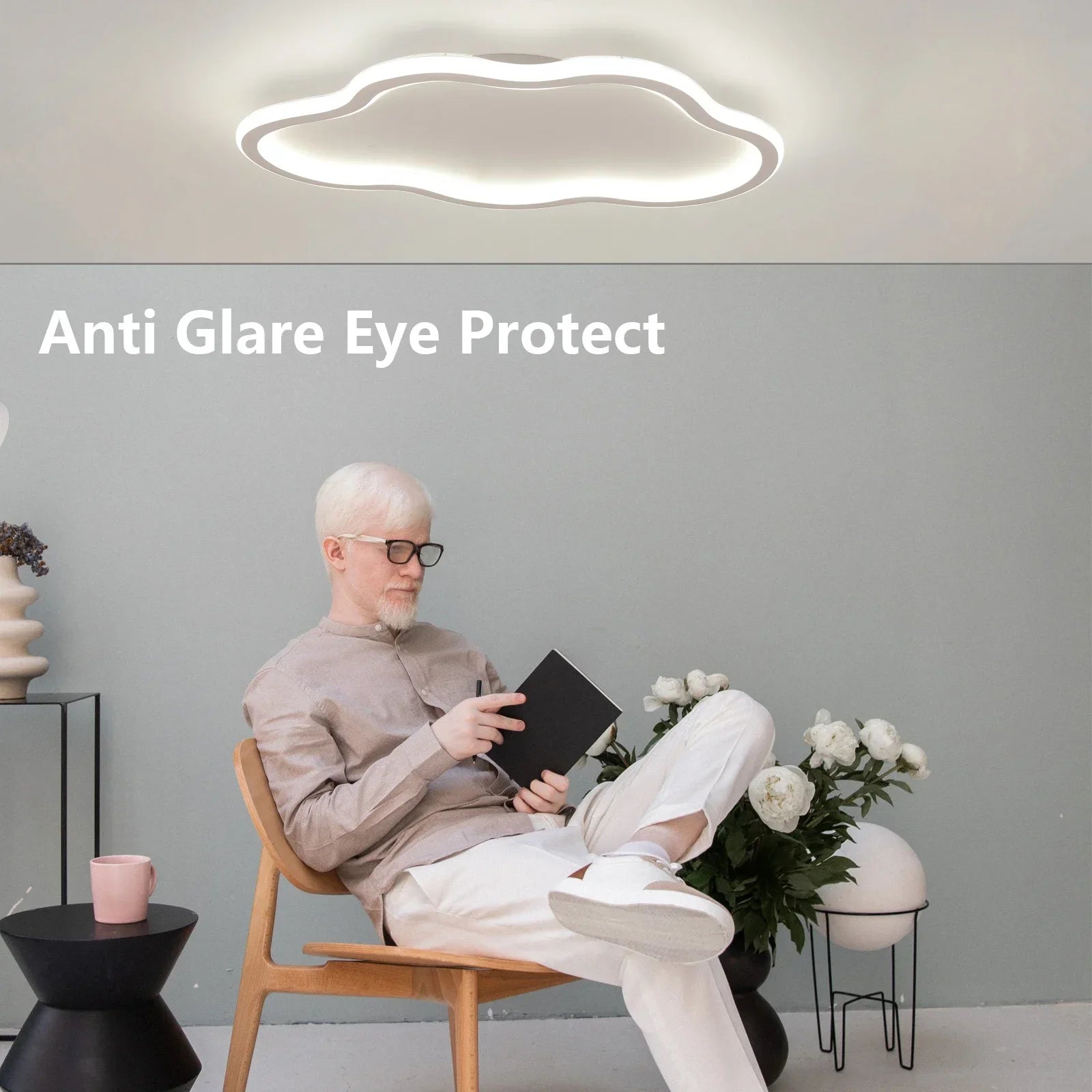 Afralia™ White Cloud LED Ceiling Lamp for Kids' Room