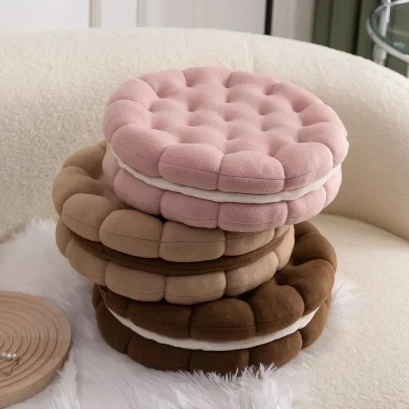 Afralia™ Plush Biscuit Sofa Cushion for Living Room & Bedroom Decor