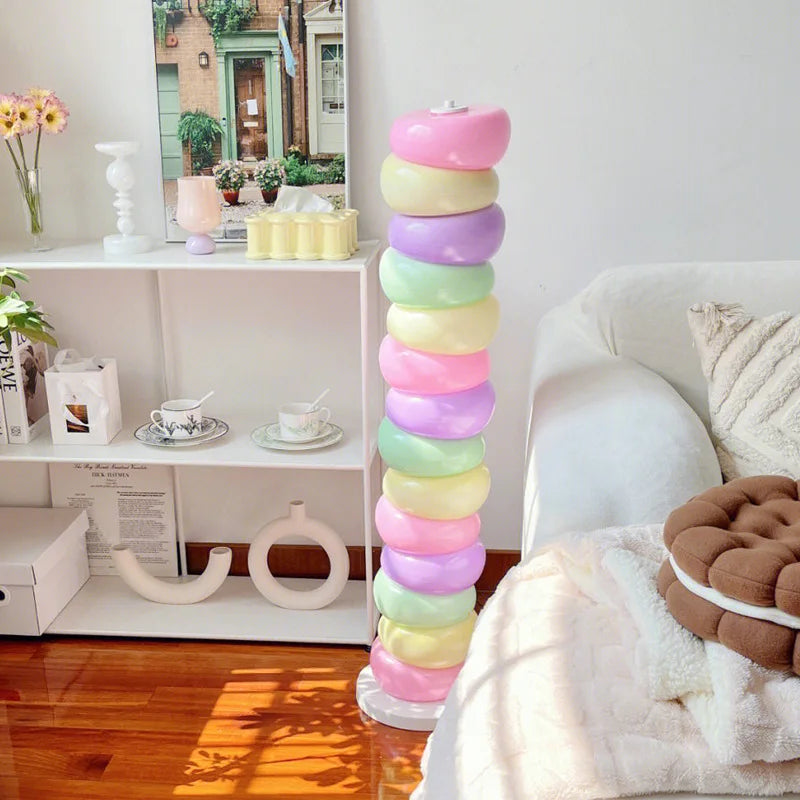 Afralia™ Rainbow Gourd Floor Lamp for Vibrant Bedroom & Living Room Ambience
