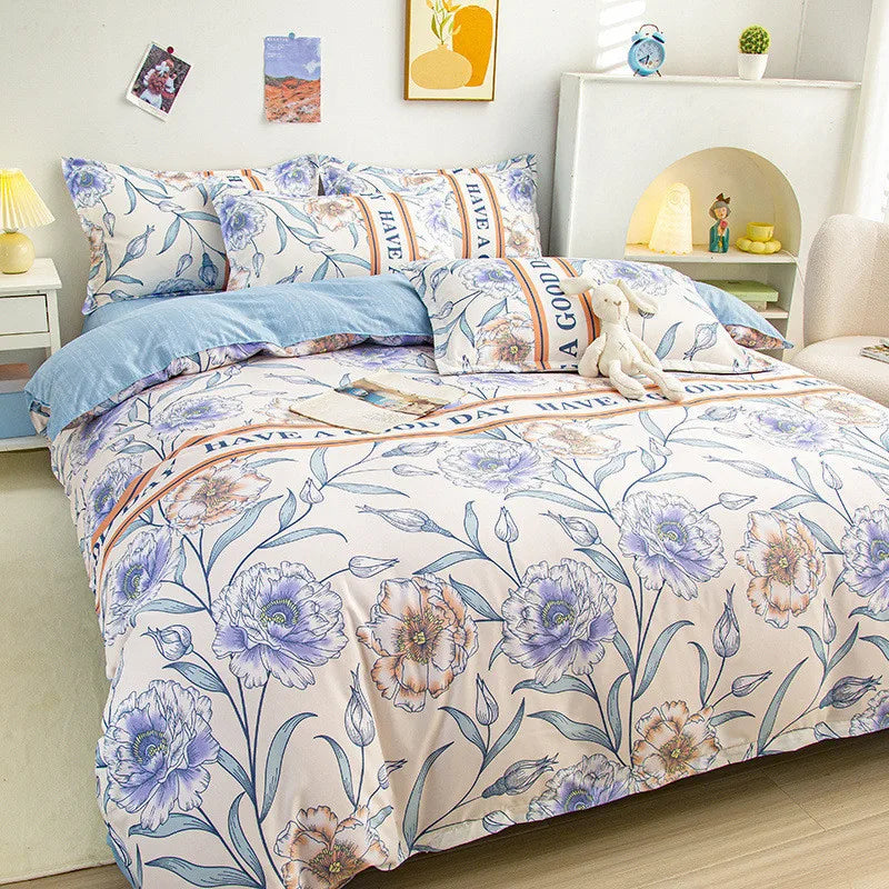 Afralia™ Cartoon Printed Bedding Set: Bed Sheet, Duvet Cover, Pillowcases
