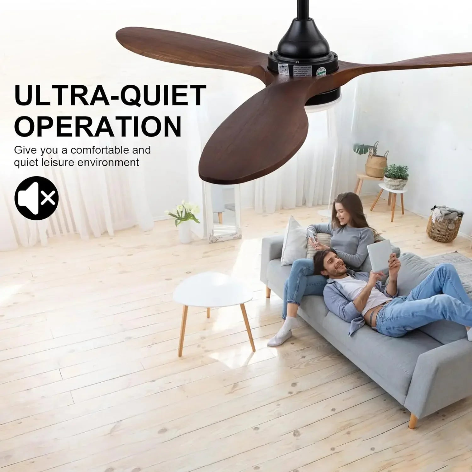 Afralia™ 52 Inch Wood Blade Ceiling Fan with Remote Control and Lights