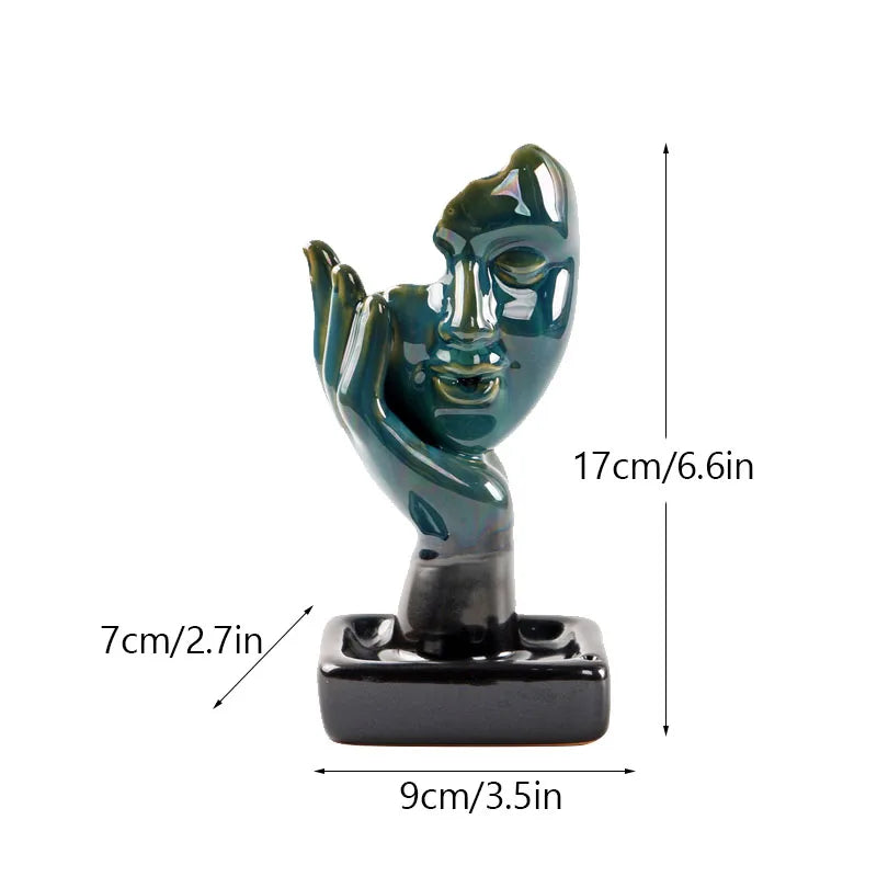 Afralia™ Ceramic Incense Holder Abstract Cone Burner for Home Meditation and Decor