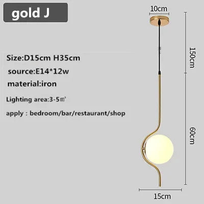 Afralia™ Glass Ball Chandelier Nordic LED Pendant for Restaurant Decor Bedroom Kitchen Dining