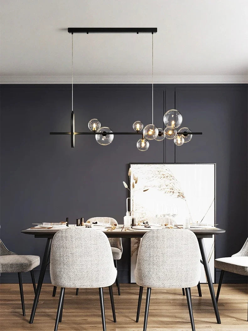 Afralia™ Nordic Glass Ball Chandelier: Stylish Pendant Lamp for Dining Room, Kitchen, Bar & Home Decor