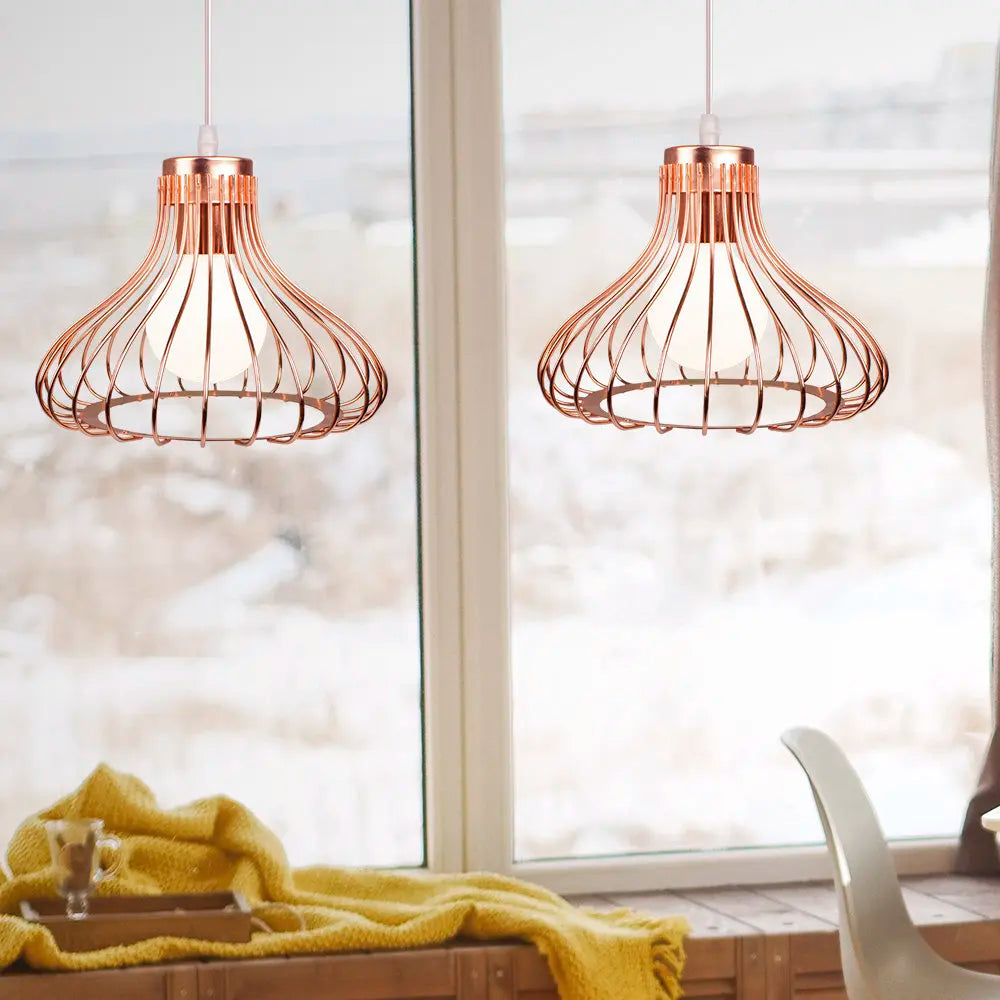 Afralia™ Industrial Cage LED Pendant Light for Modern Vintage Chandelier in Living Room