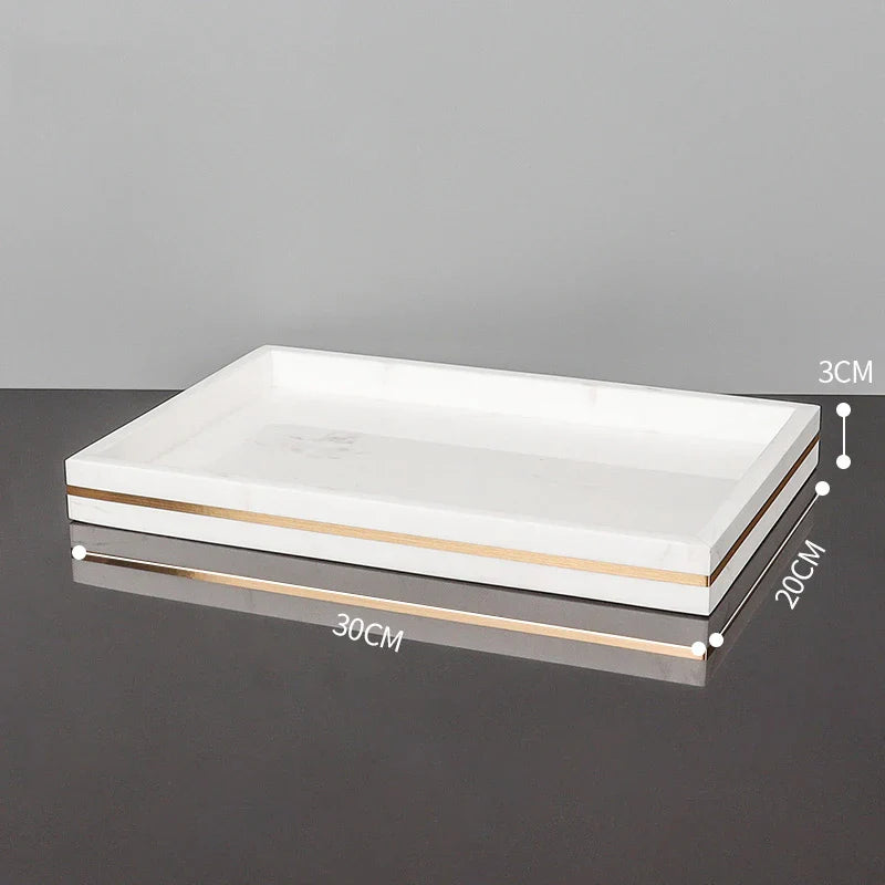 Afralia™ Volakos White Marble Bathroom Set with Golden Accents