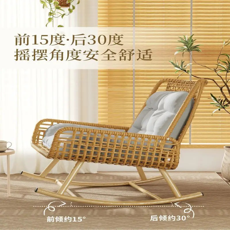 Afralia™ Rattan Rocking Chair: Comfortable and Stylish Lounge Sofa for Carefree Living