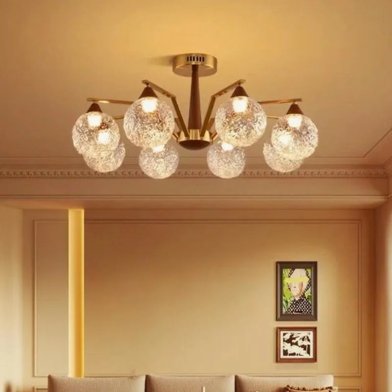 Afralia™ LED Glass Ball Chandelier for Home Decor Lighting
