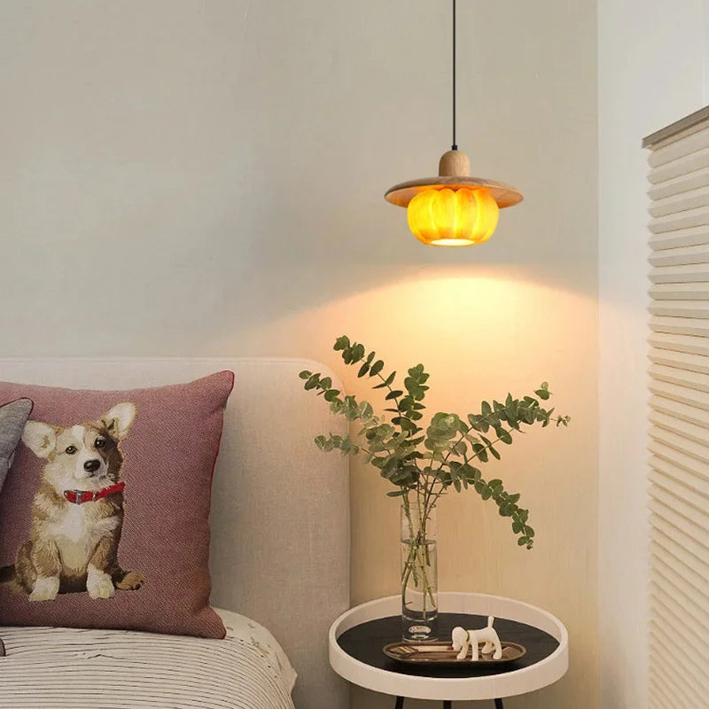 Afralia™ Modern Nordic Pumpkin Chandelier & Table Lamps Set for Living Room & Corridor