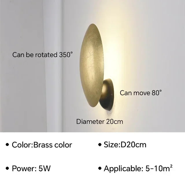 Afralia™ Rotatable Solar Eclipse LED Wall Lights in Black Gold Texture
