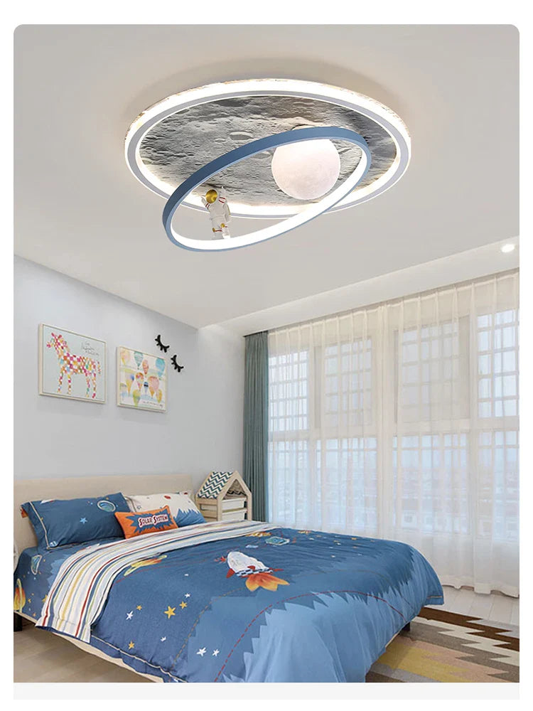 Afralia™ Outer Space Astronauts Chandelier for Kids Rooms