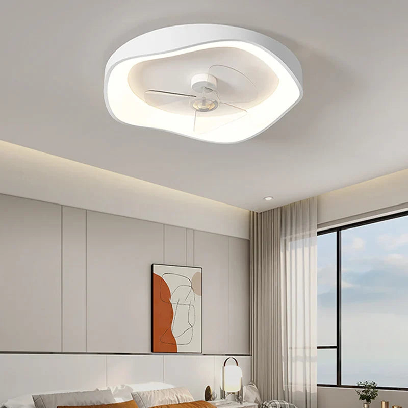 Afralia™ Modern Fan Chandelier LED Ceiling Light with Remote Control - Bedroom Kitchen Lighting