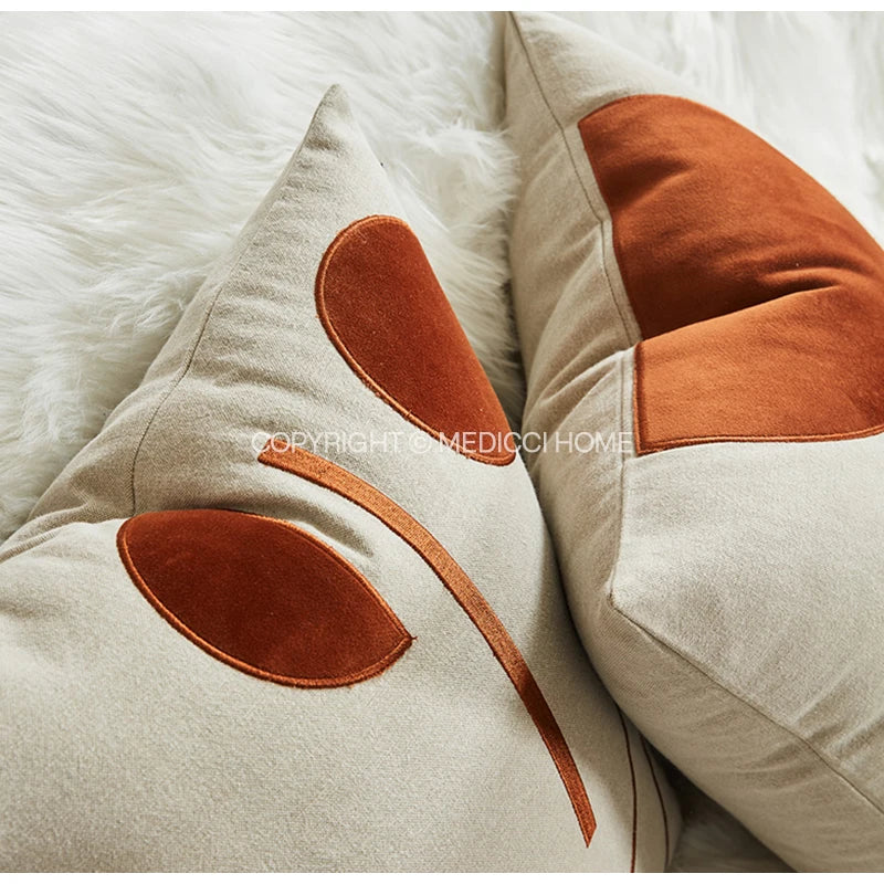 Afralia™ Plaster Statue Floral Vase Pattern Pillow Cover 45x45cm