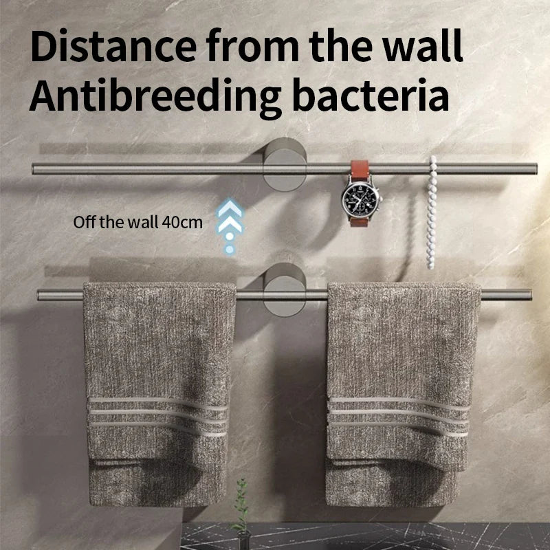 Afralia™ Stainless Steel Towel Holder Rack Bar for Bathroom Accessories