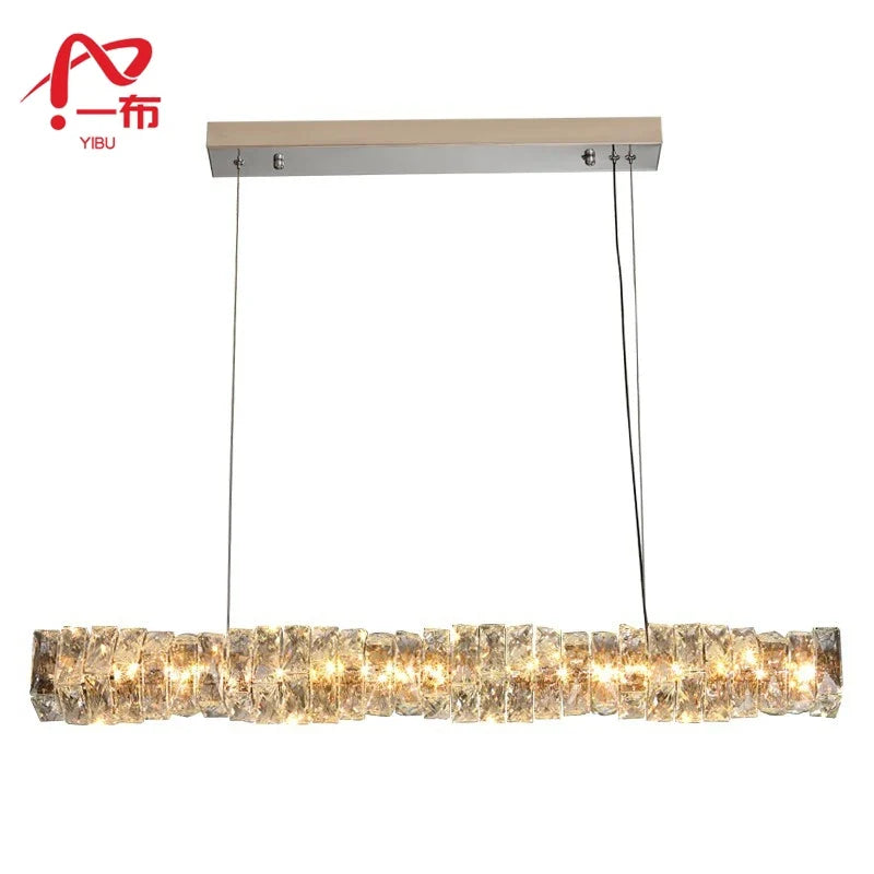 Afralia™ Crystal Dining Table Pendant Lamp: Elegant Led Decoration for Kitchen Island, Restaurant, Living Room