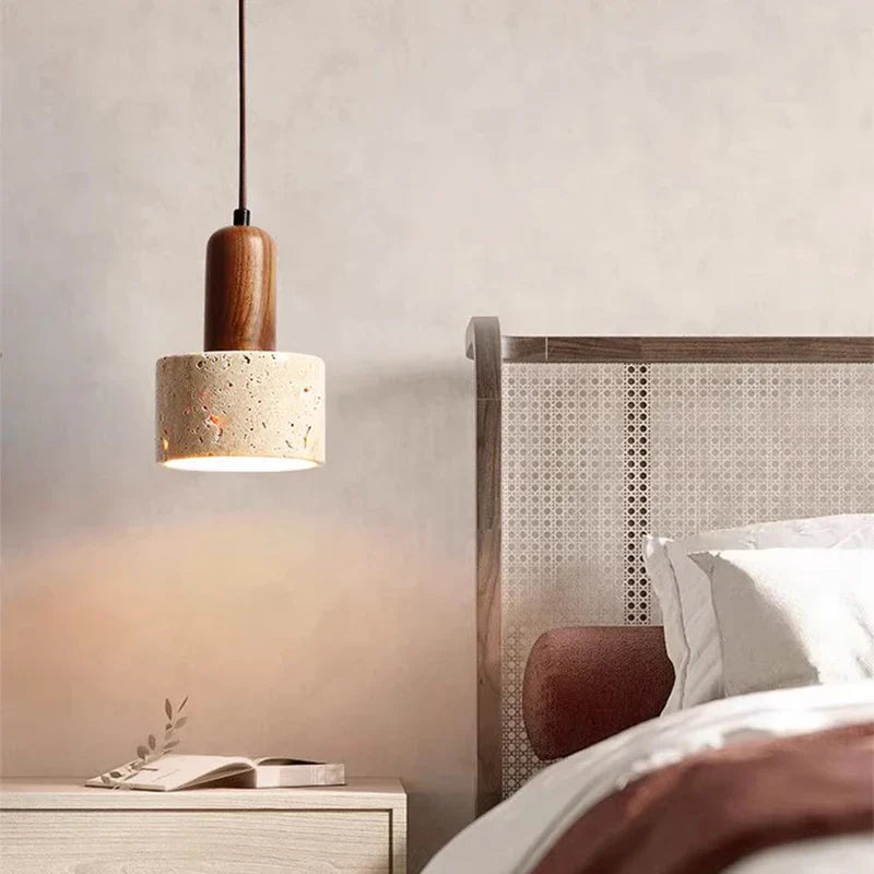 Afralia™ Wabi Sabi Stone Pendant Light: Retro LED Kitchen Dining Room Bedside Lighting