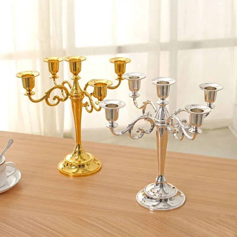 Afralia™ Retro 5-Arm Candelabra Candle Holder Stand for Wedding Candlestick