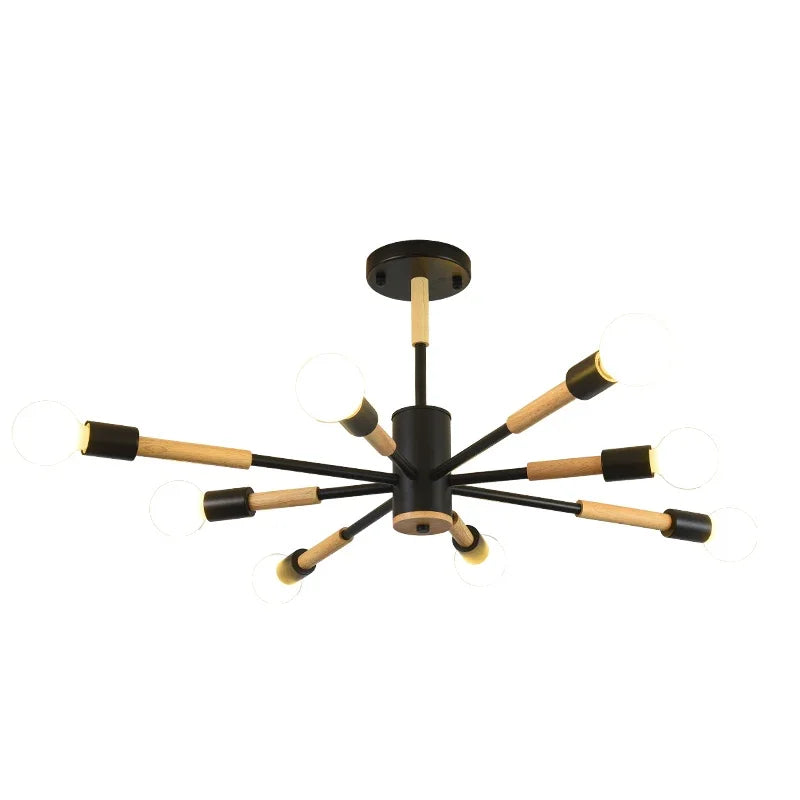 Afralia™ LED Ceiling Lights with Wooden Lampshades for Modern Livingroom and Bedroom