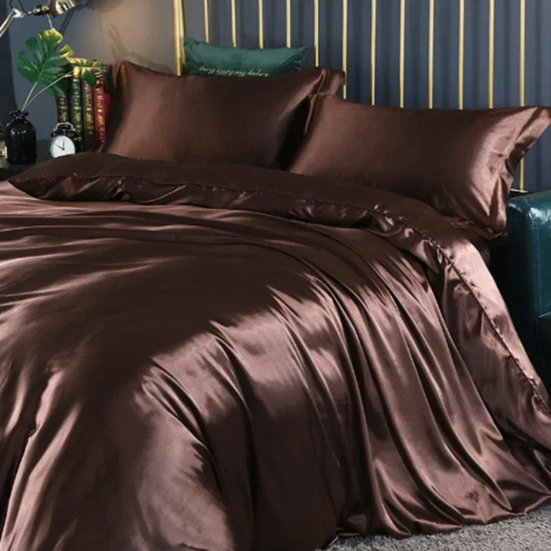 Afralia™ Silk Bedding Sets: Nordic Style, Premium Mulberry Silk Quilt Cover Set, Skin-Friendly & Cool for Summer.