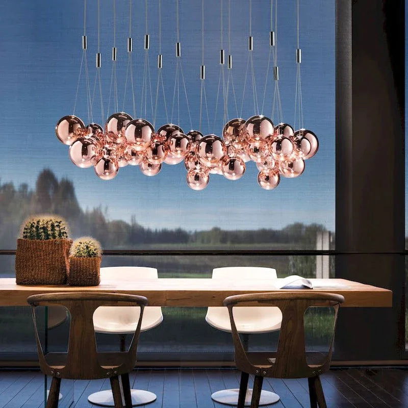 Afralia™ Glass Ball LED Pendant Light Fixture for Home Decor and Lighting in Various Rooms