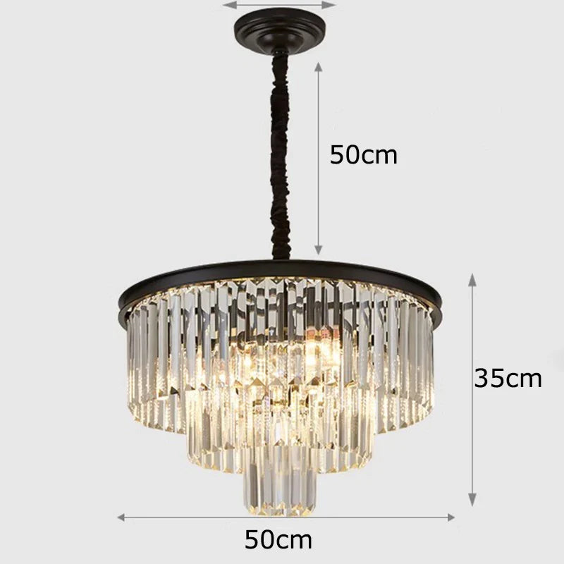 Afralia™ Crystal Chandelier Stair Pendant Light Interior Lighting for Modern Home Decor