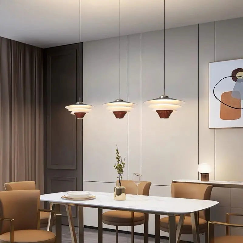 Afralia™ Cream Wind Milk Glass Pendant Lights LED E27 Modern Kitchen Island Dining