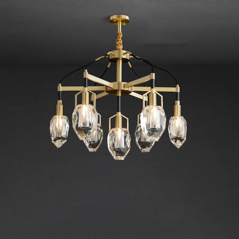 Afralia™ Crystal Chandelier Ceiling Light Modern Design for Living Room Dining Area
