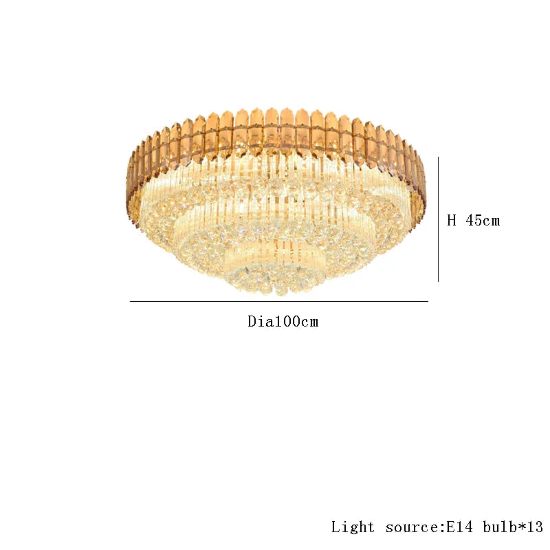 Afralia™ Amber Crystal Ceiling Lights: Modern Luxury for Living Room, Villa, Foyer