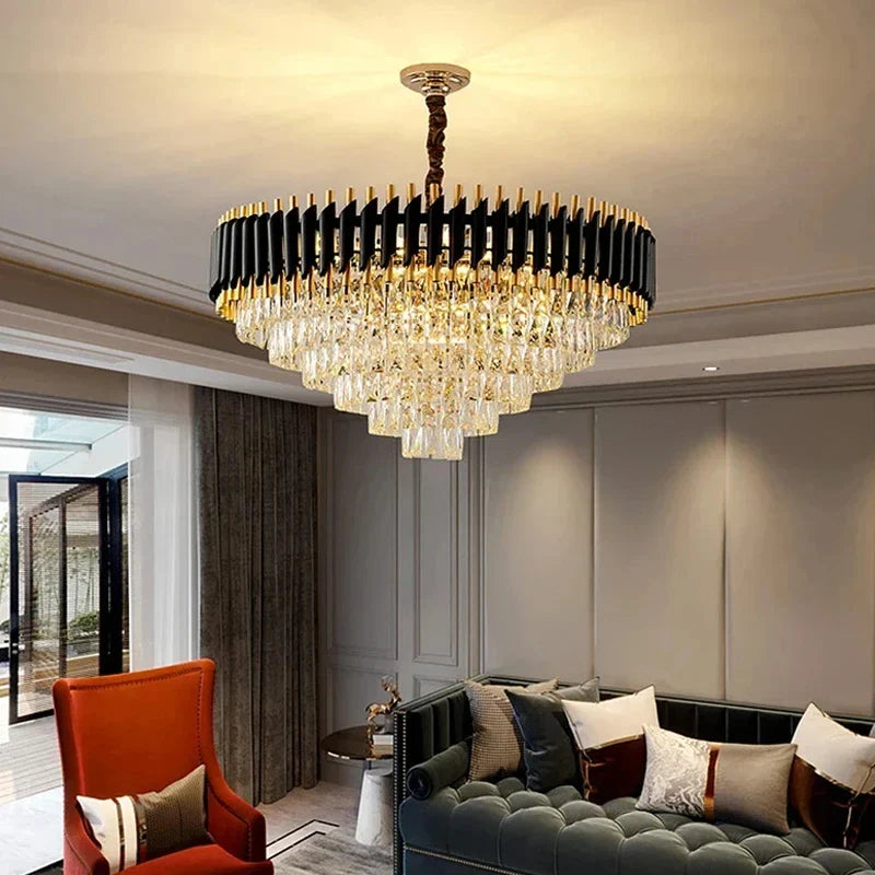 Afralia™ Modern Crystal Ceiling Chandelier LED Pendant Lamp for Home Decor Lighting