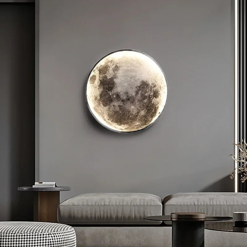 Afralia™ Circle Moon LED Wall Light for Home Decor and Indoor Lighting