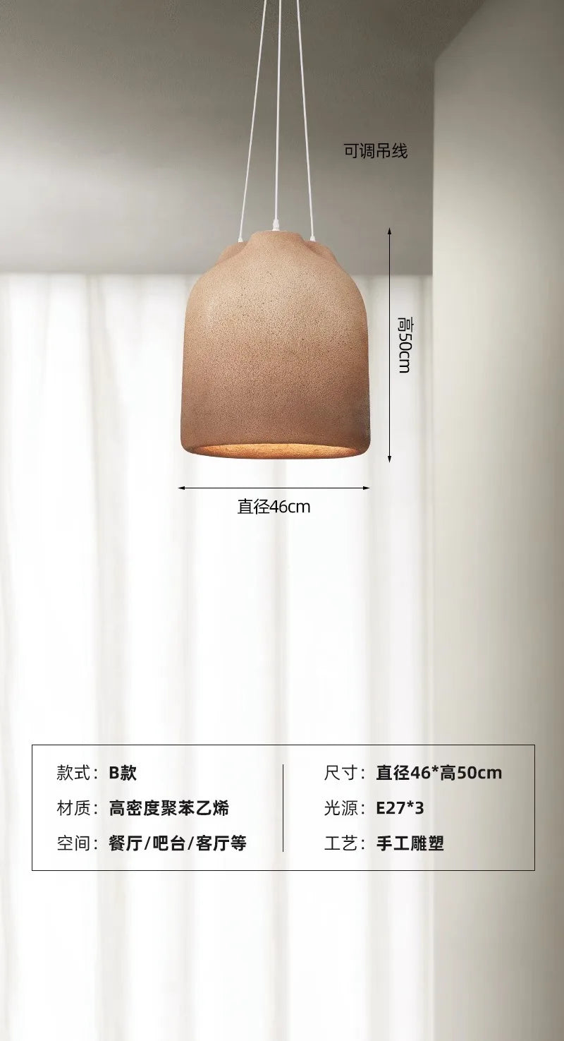 Afralia™ Wabi Sabi Chandelier Coffee LED Pendant Lamp for Dining Room and Kitchen