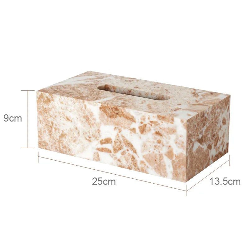 Afralia™ Coral Pink Marble Bathroom Accessories Set: Dispenser, Dish, Holder, Tissue Box, Tray