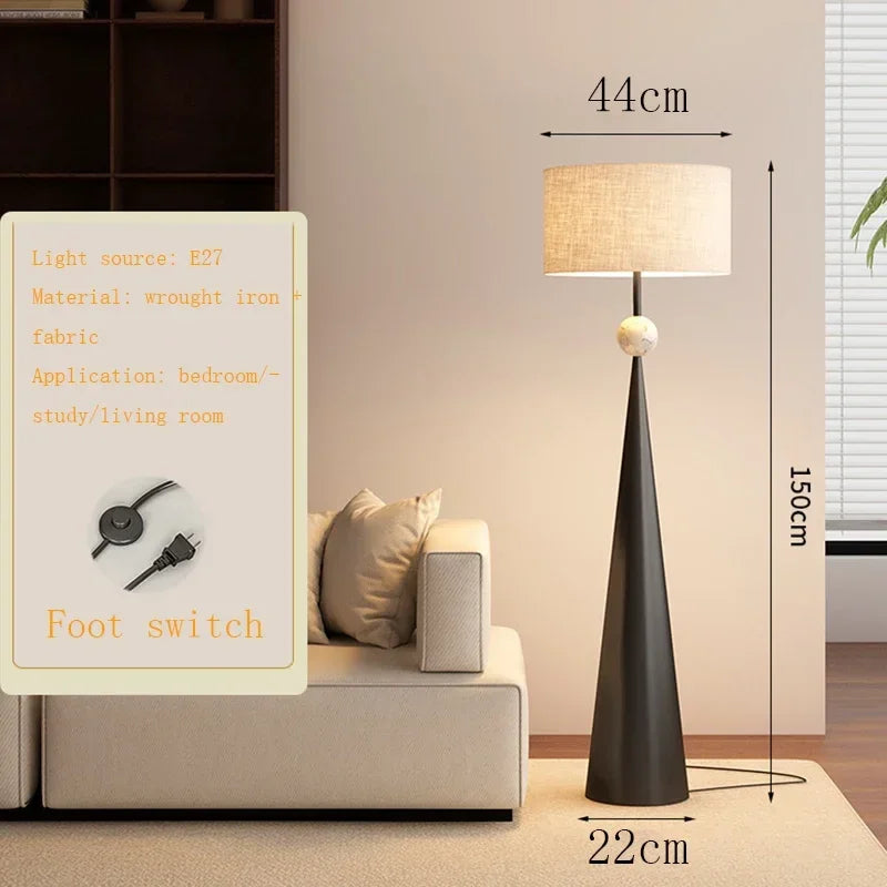 Afralia™ Wabi-sabi Minimalist Floor Lamp Cloth Cover Stand Light