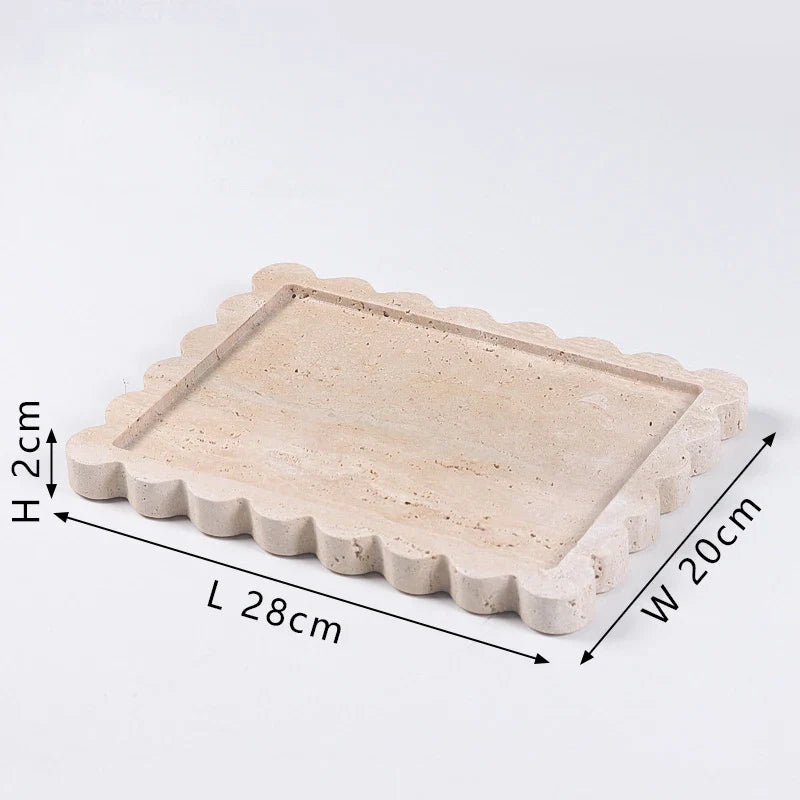 Afralia™ Calacatta Viola Marble Tray: Luxury Vanity & Kitchen Decor Tray
