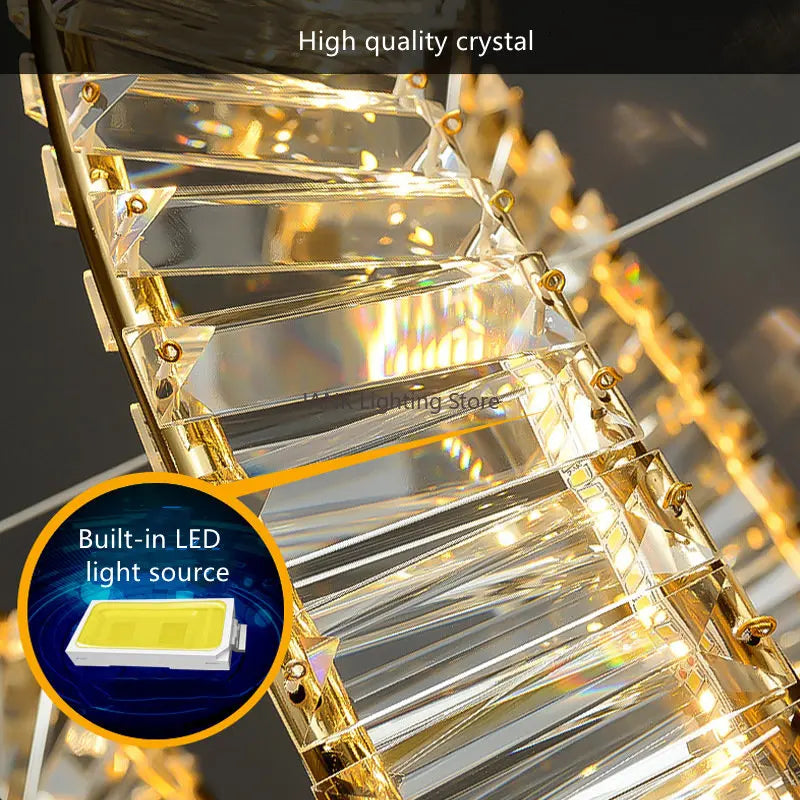 Afralia™ Crystal Ceiling Chandelier: Modern Luxury LED Pendant Light for Kitchen Living Room Hall Décor