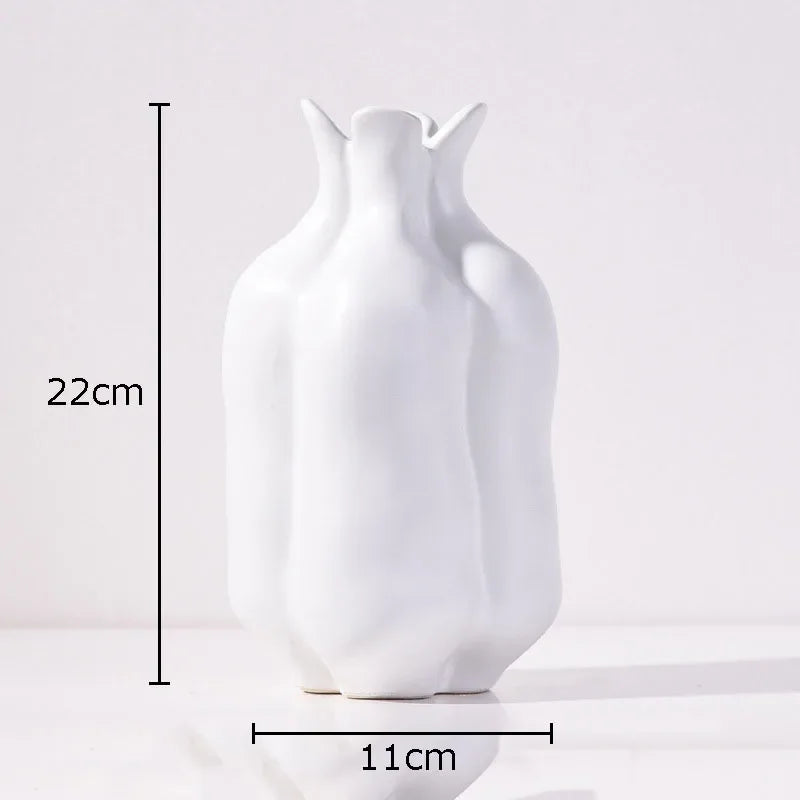 Afralia™ Ceramic Floral Vase Set for Desk Decoration & Flower Arrangement