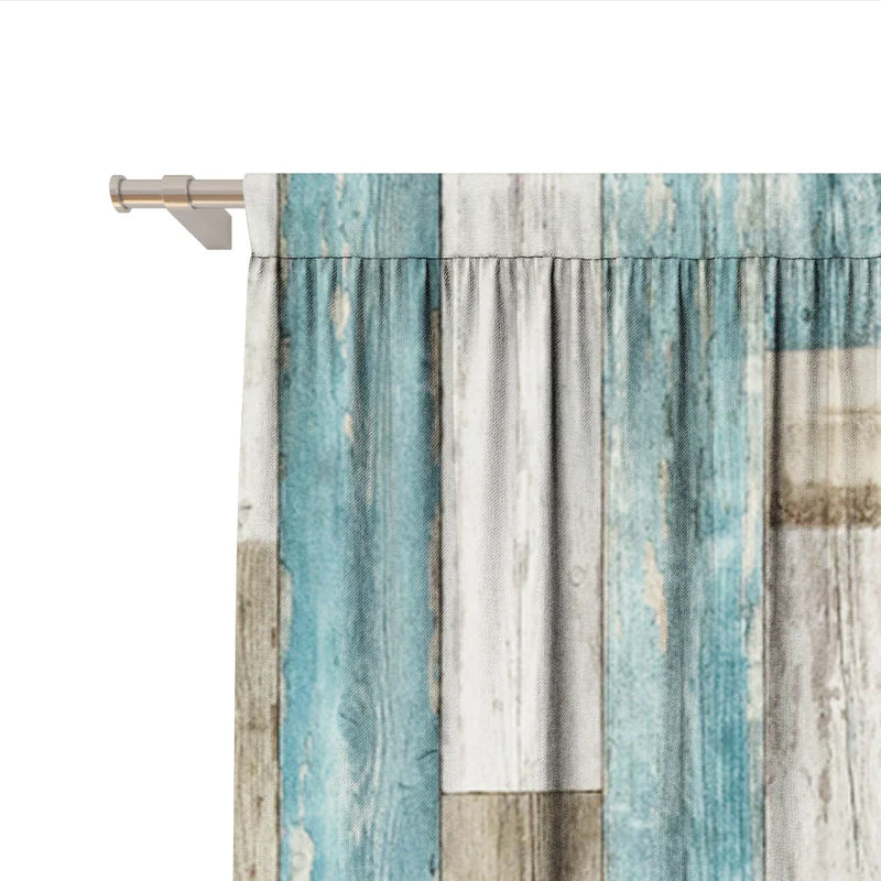 Afralia™ European Style Curtains with Wooden Flooring for Kitchen, Cafe, Living Room