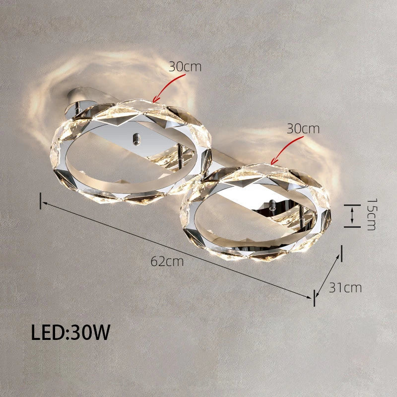 Afralia™ Modern Crystal LED Ceiling Chandelier Light Bundle for Stylish Indoor Decor