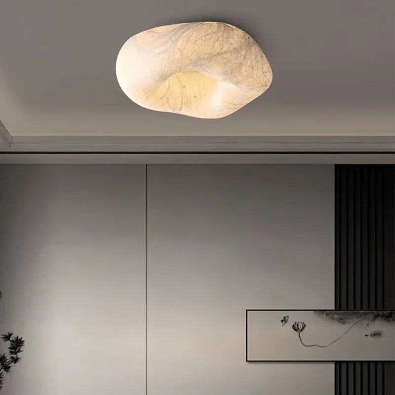 Afralia™ Silk Ceiling Lamp Dimmable Downlight for Bedroom Living Room