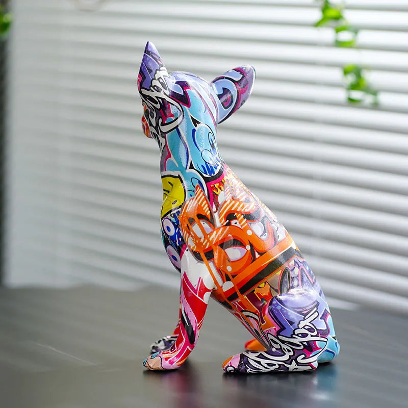 Afralia™ Chihuahua Dog Resin Sculpture Pop Art Animal Statue Home Decor Object