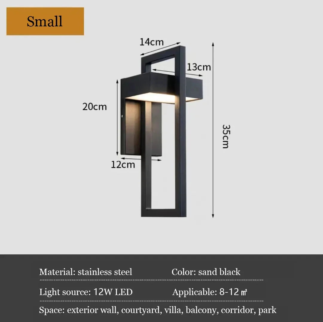 Afralia™ Stainless Steel Outdoor Wall Lamp for Villa Courtyard Porch Lighting