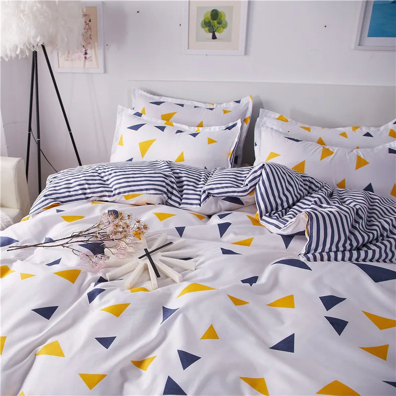 Afralia™ Cartoon Printed Bedding Set: Bed Sheet, Duvet Cover, Pillowcases